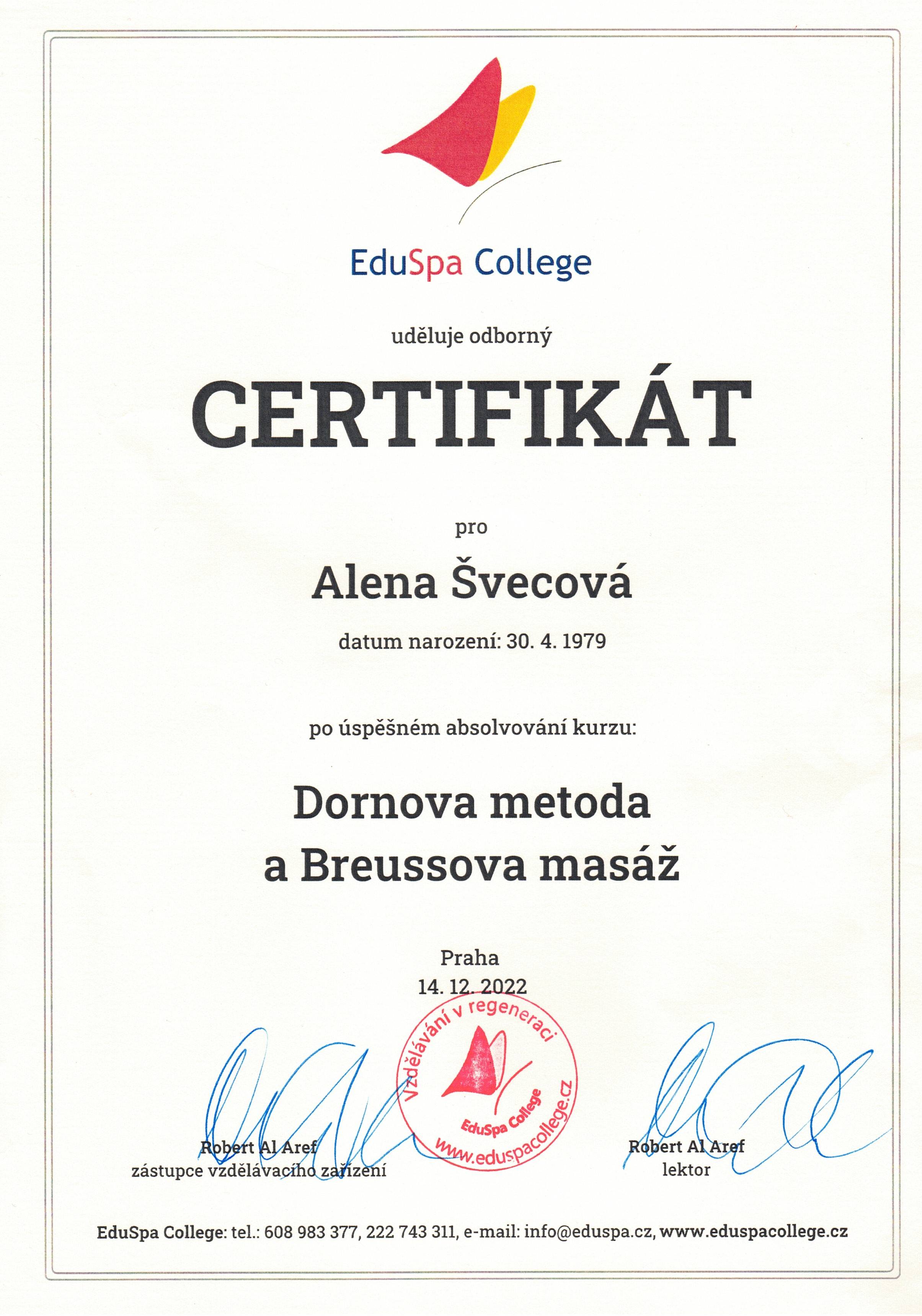 Certifikát DM a BM